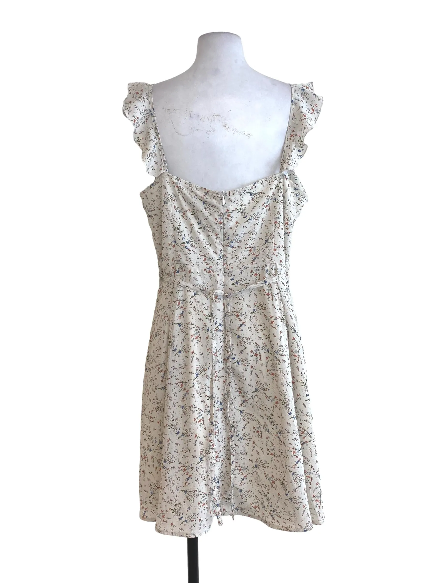 White Floral Empire Dress