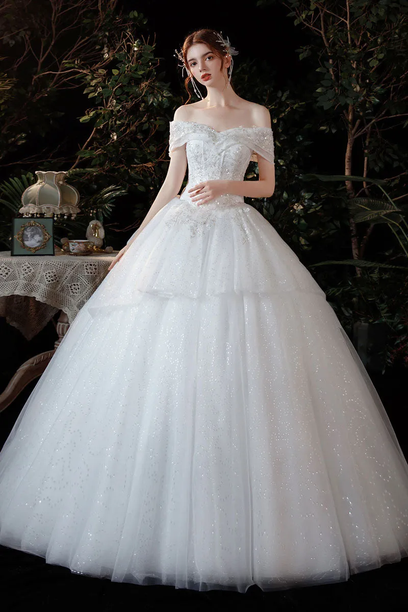 White Lace Delicate Wedding Gown for Bride A3blhh