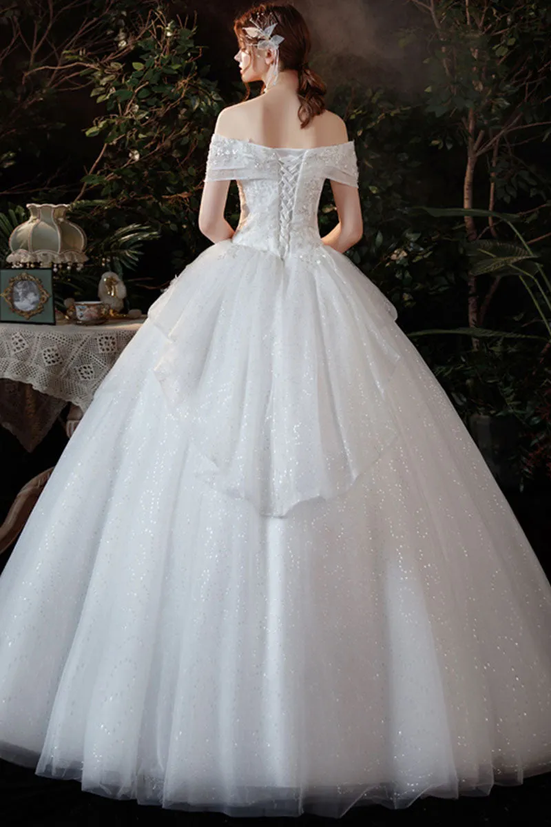 White Lace Delicate Wedding Gown for Bride A3blhh