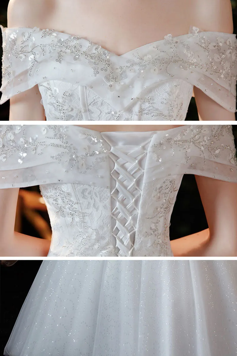 White Lace Delicate Wedding Gown for Bride A3blhh