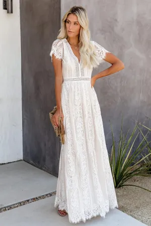 White Lace Maxi Dress