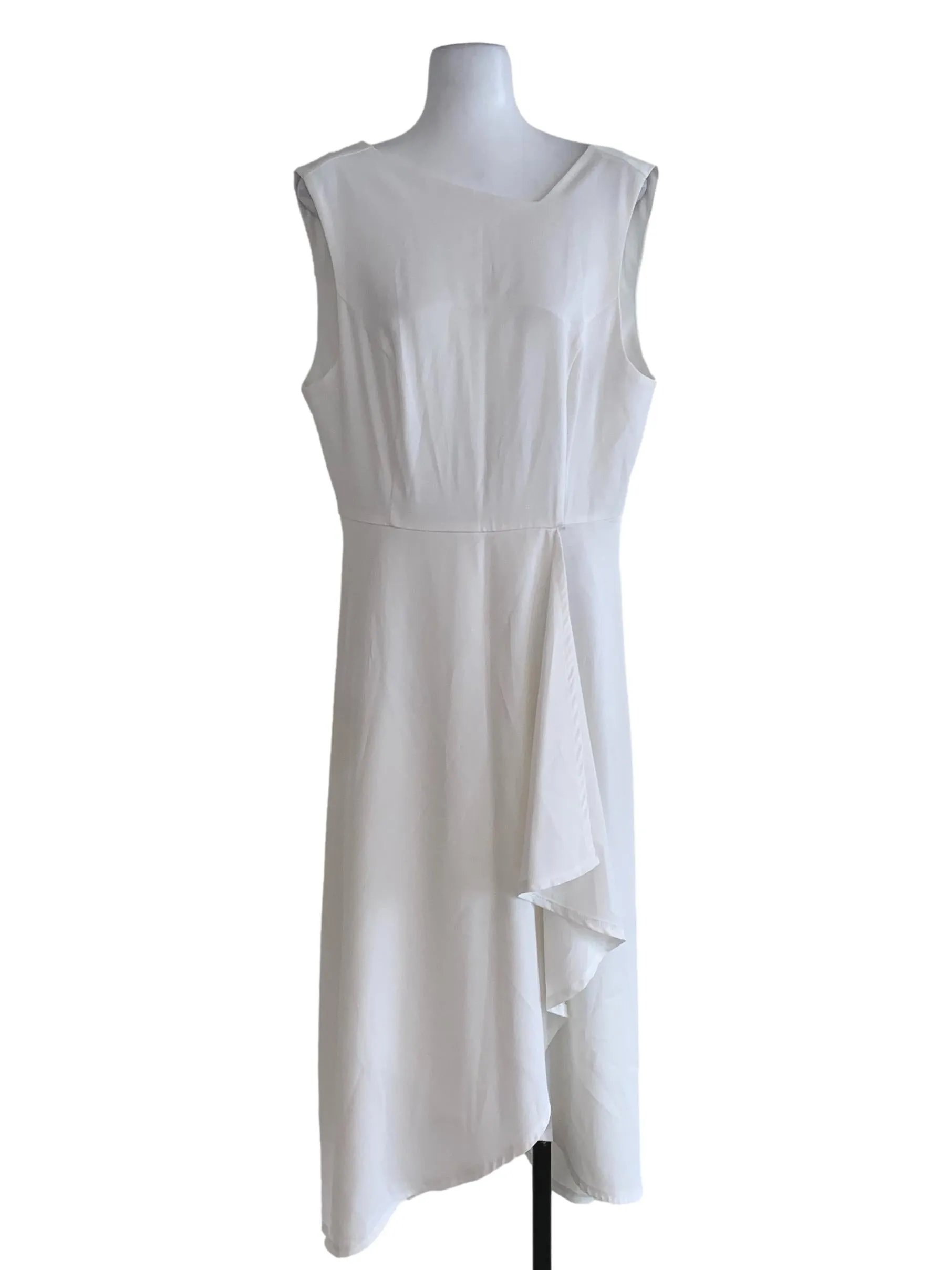 White Plain A-Line Dress