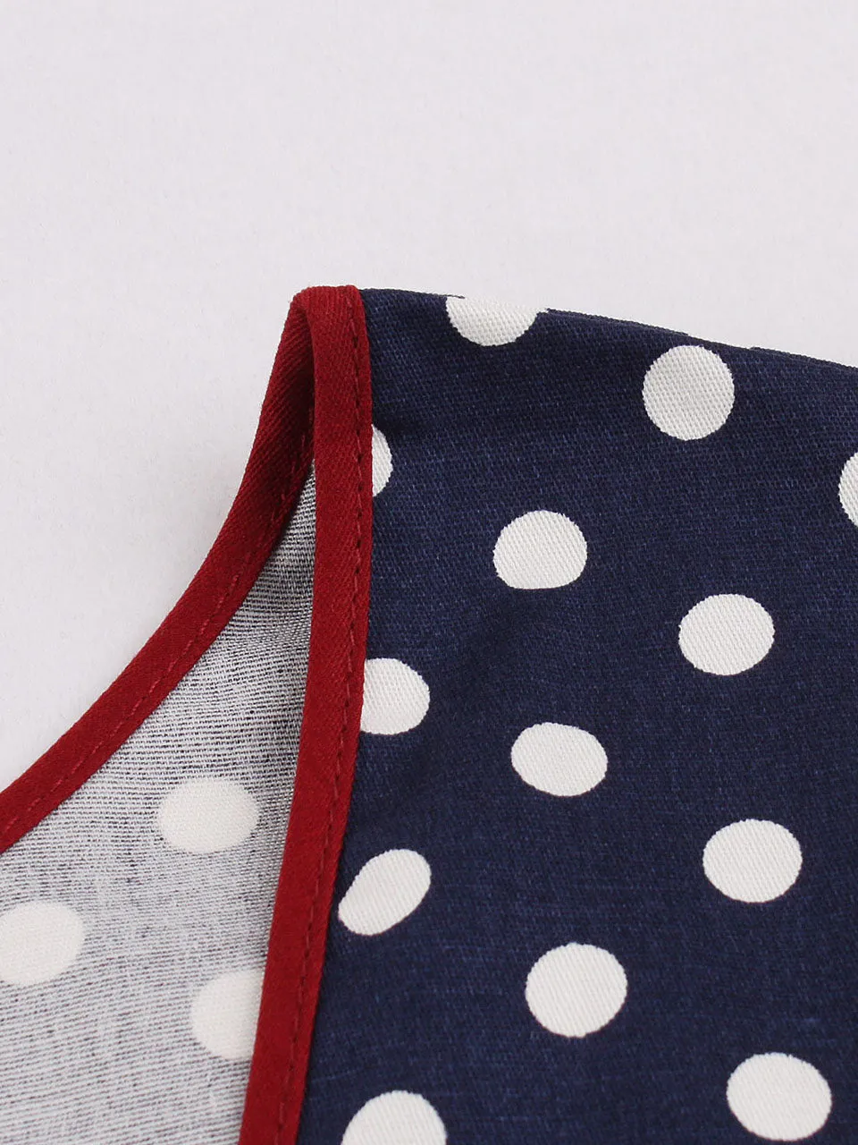 White Polka Dots  Square Collar Puff Sleeve 1950S Vintage Swing Dress