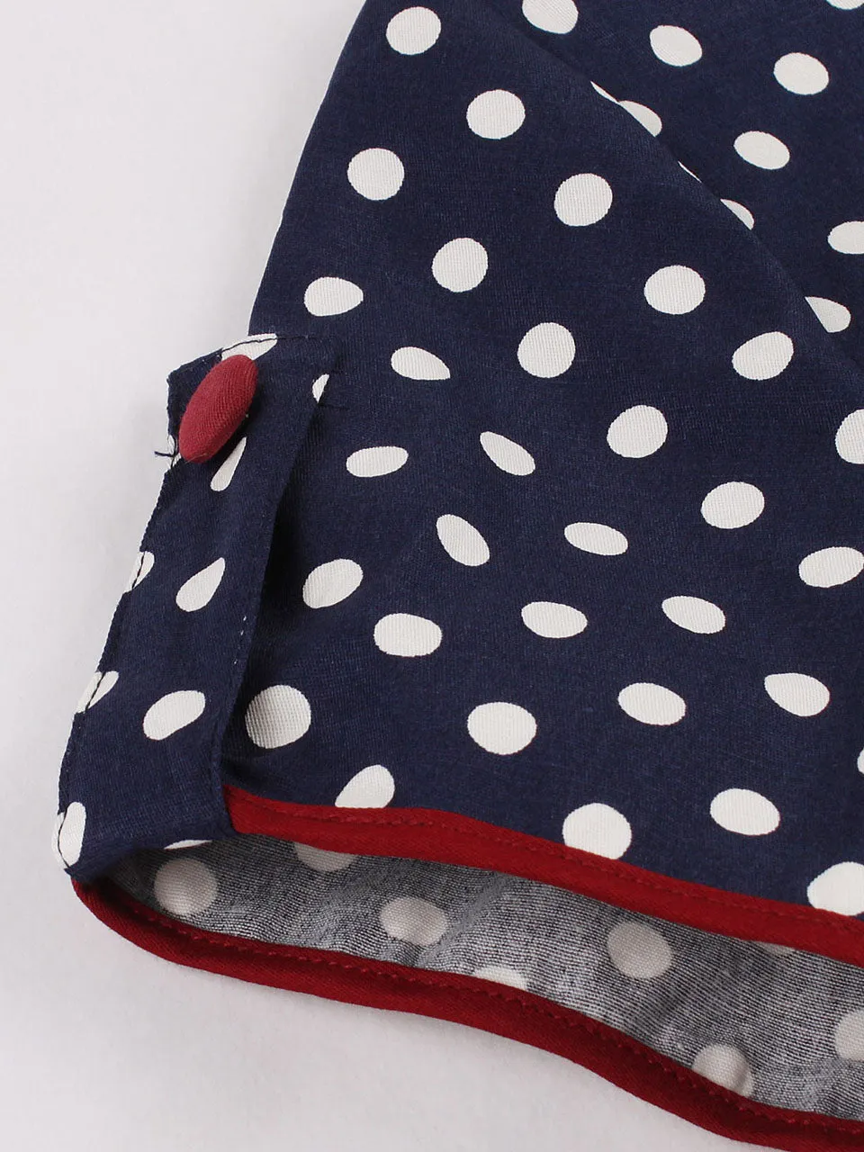 White Polka Dots  Square Collar Puff Sleeve 1950S Vintage Swing Dress