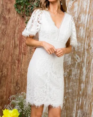 Winged Kimono Lace Dress