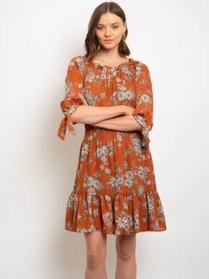 WOMEN'S PEASANT KNEE LENGTH DRESS