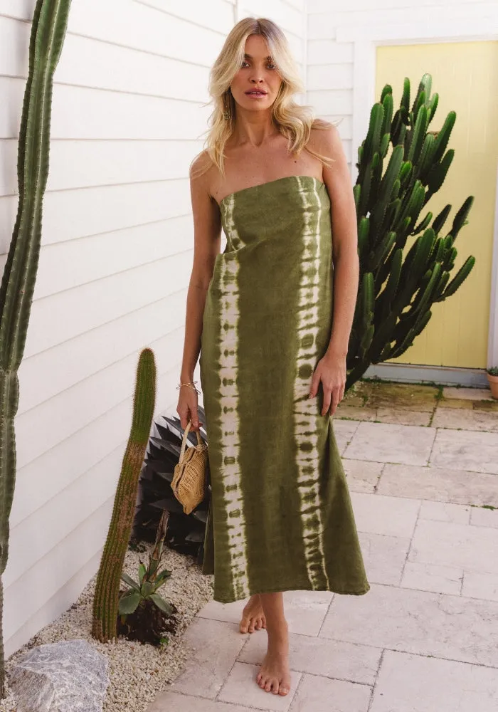 WS Strapless Maxi Tie Dye - Cactus