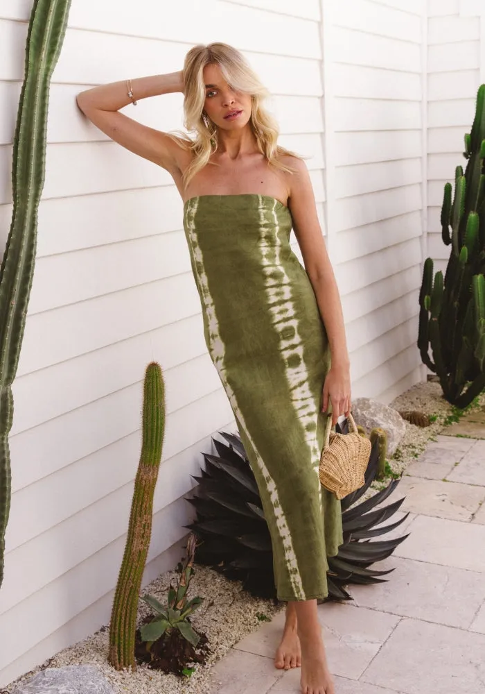 WS Strapless Maxi Tie Dye - Cactus