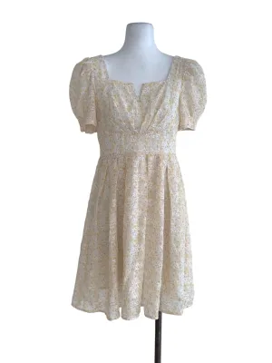 Yellow Floral A-Line Dress