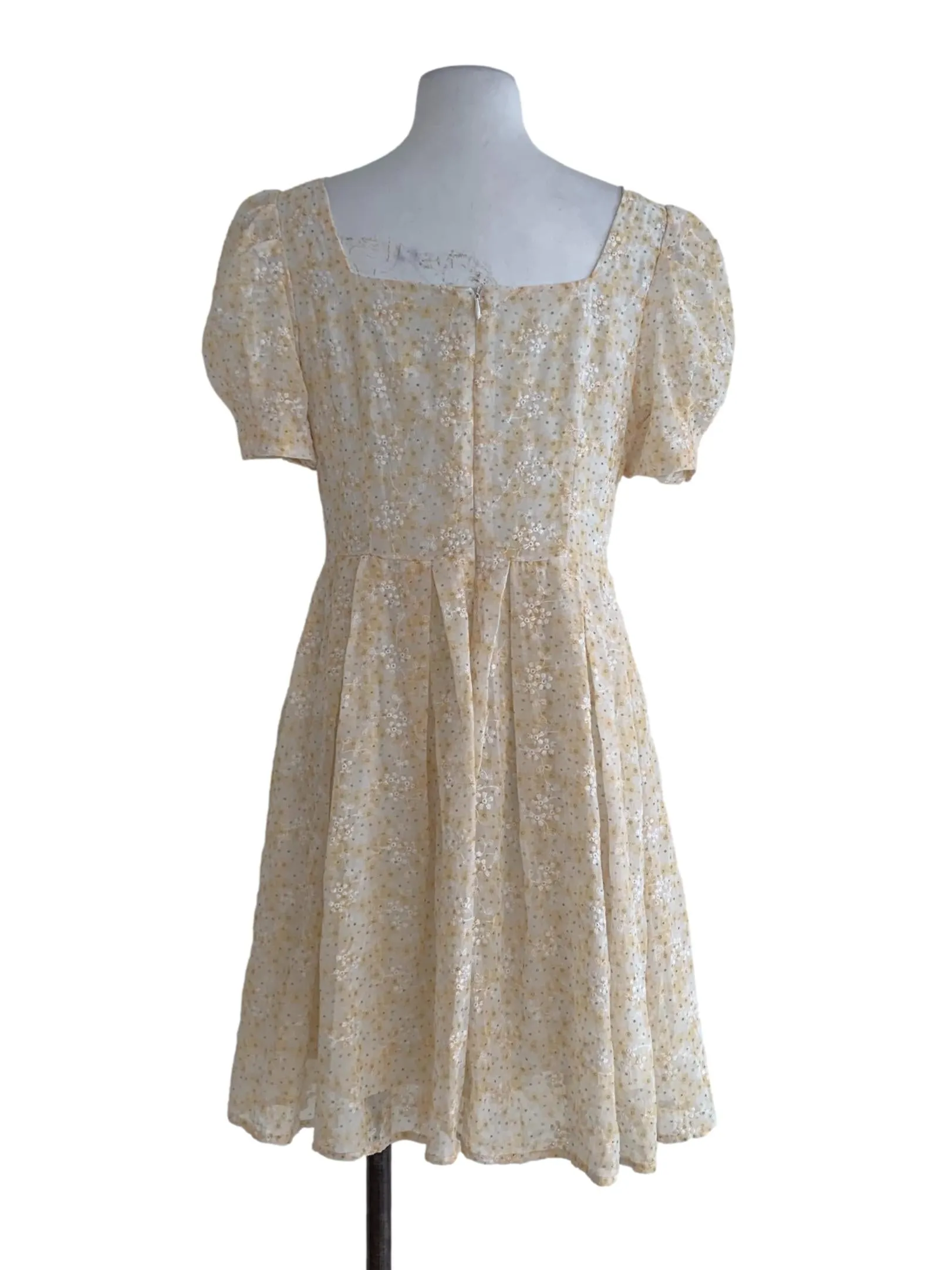 Yellow Floral A-Line Dress