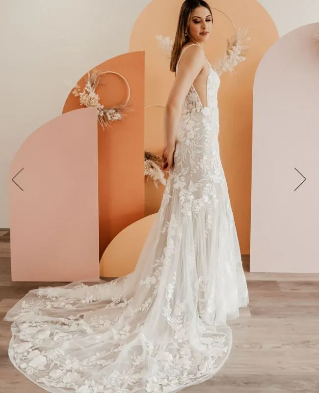 Zavana Couture Size 6 ZB22433 Ivory/Champ/Nude Gown